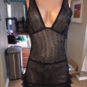 Vera Wang black ruffled evening gown